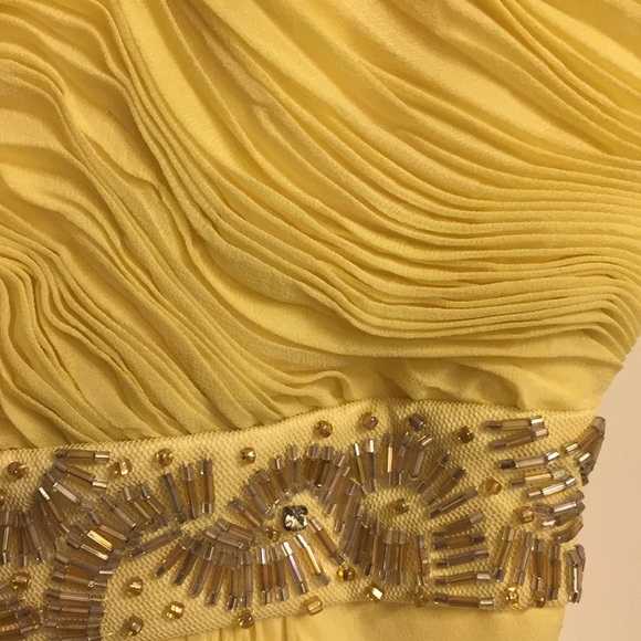 BCBG Pale Lime Silk Chiffon Strapless Gown - Picture 4 of 5